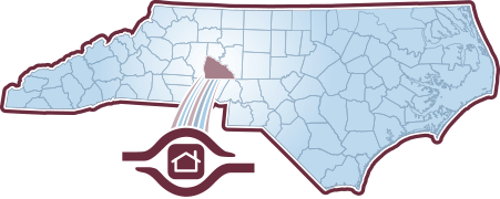 Map showing the location of Salisbury in North Carolina.